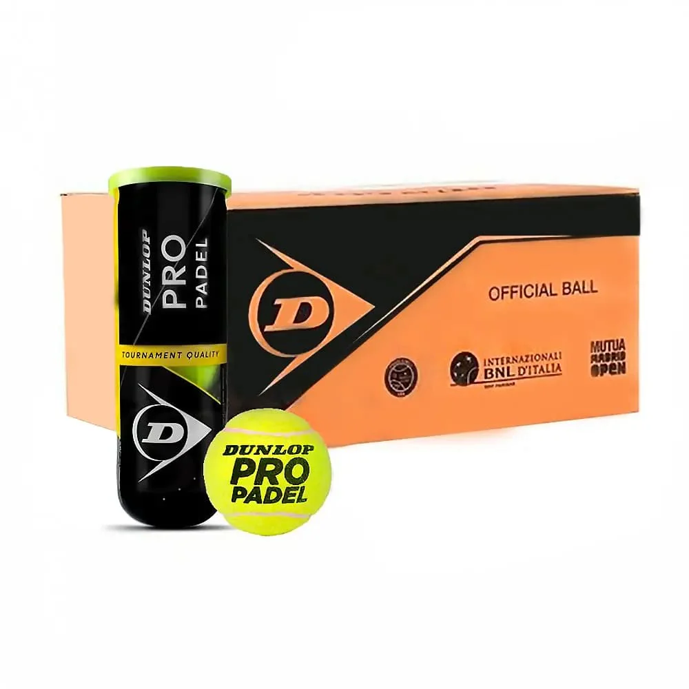 Dunlop Pro Padel Balls (24 Can Case)